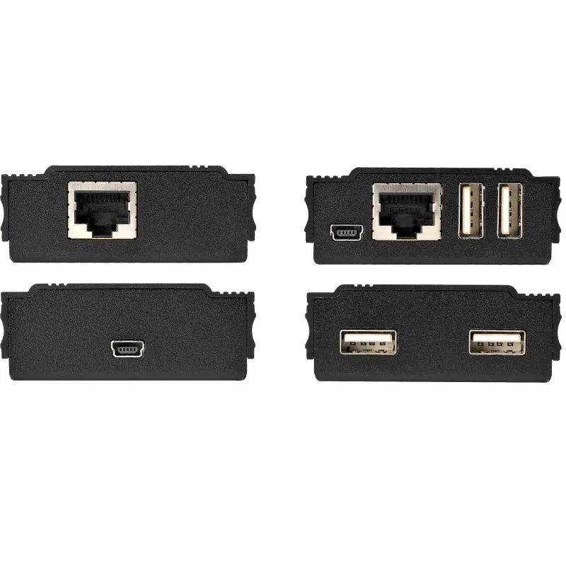 StarTech.com 4-portový USB 2.0 extender hub cez jeden CAT5e/CAT6 Ethernet kábel (RJ45) – 100m – USB extender hub adaptér kit – kovové puzdro – externé napájanie – 480 Mbit/s