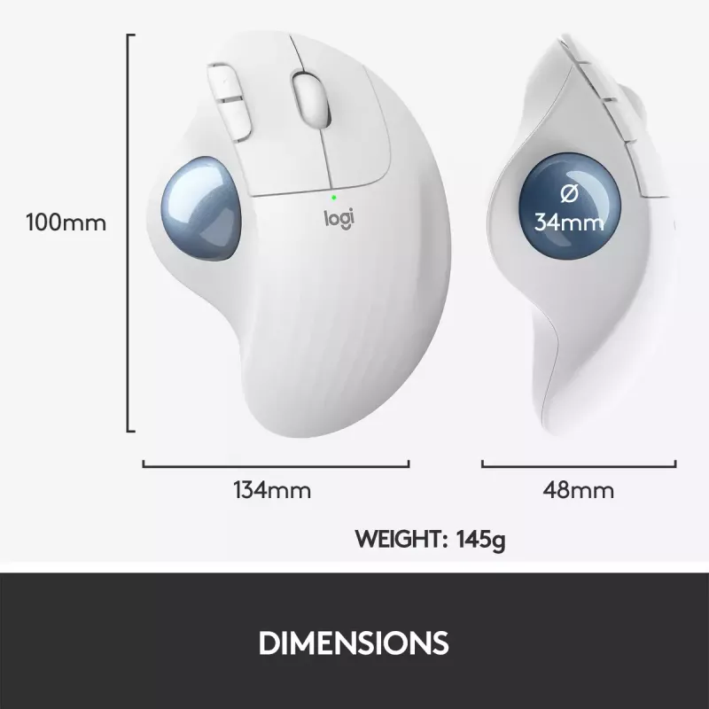 Myš Logitech ERGO M575 Wireless Trackball RF Wireless + Bluetooth
