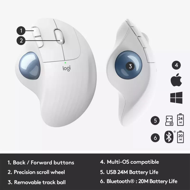 Myš Logitech ERGO M575 Wireless Trackball RF Wireless + Bluetooth