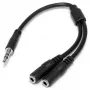 StarTech.com tenký stereo rozbočovací kábel – 3,5-mm konektor samec na 2x 3,5-mm konektor samica