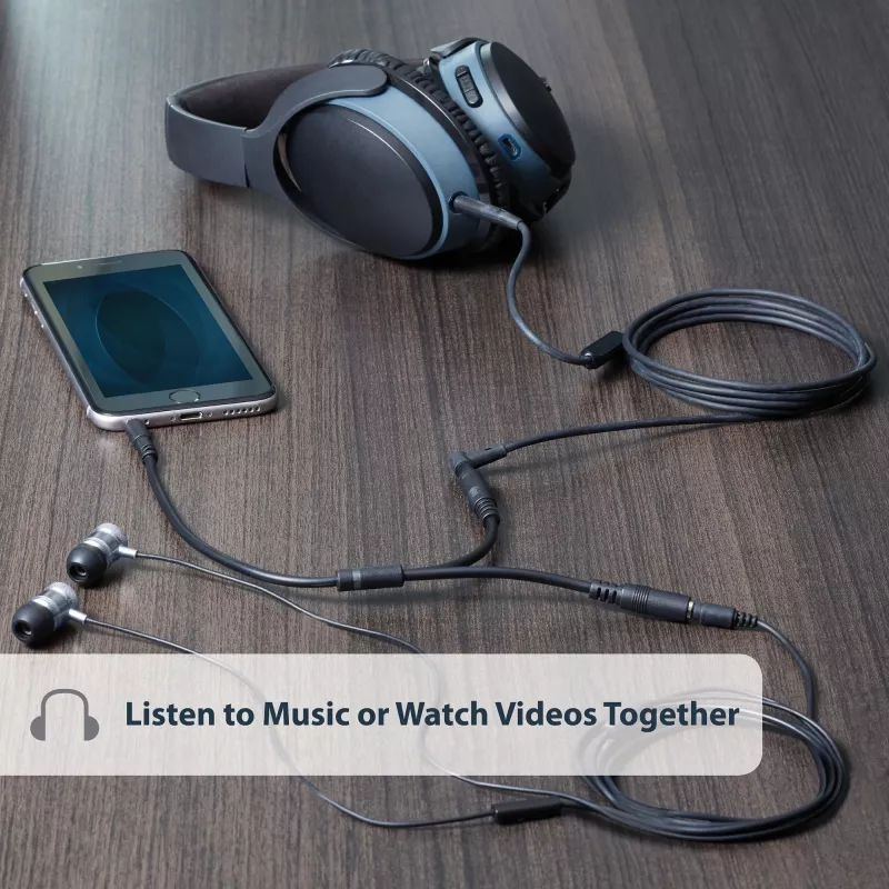 StarTech.com tenký stereo rozbočovací kábel – 3,5-mm konektor samec na 2x 3,5-mm konektor samica