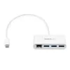 StarTech.com 3-portový USB-C hub s Gigabit Ethernet – USB-C na 3x USB-A – USB 3.0 hub – biely