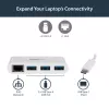 StarTech.com 3-portový USB-C hub s Gigabit Ethernet – USB-C na 3x USB-A – USB 3.0 hub – biely