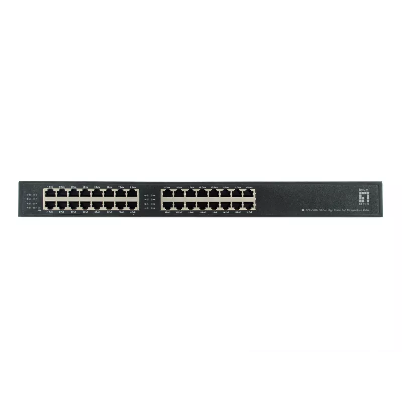 LevelOne POH-1620 16-portový High-Power-PoE-Midspan hub, 400 W