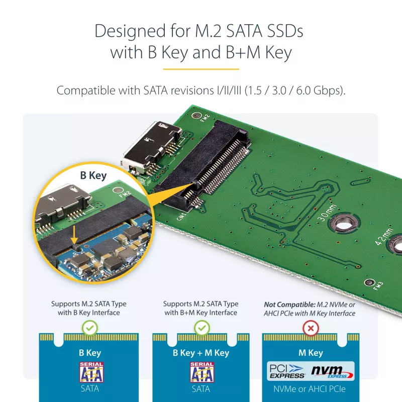 StarTech.com M.2 SSD puzdro pre M.2 SATA SSD – USB 3.0 (5 Gbit/s) s UASP