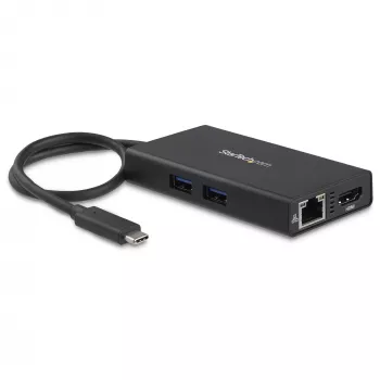 StarTech.com USB-C multiport adaptér – USB-C cestovná dokovacia stanica s 4K HDMI – 60 W Power Delivery Pass-Through, GbE, 2 porty USB-A 3.0 hub – prenosný mini USB Type-C dock pre notebooky