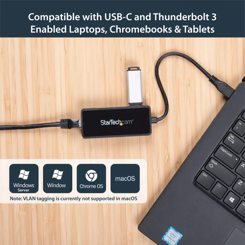 StarTech.com USB-C na Gigabit sieťový adaptér s dodatočným USB 3.0 portom