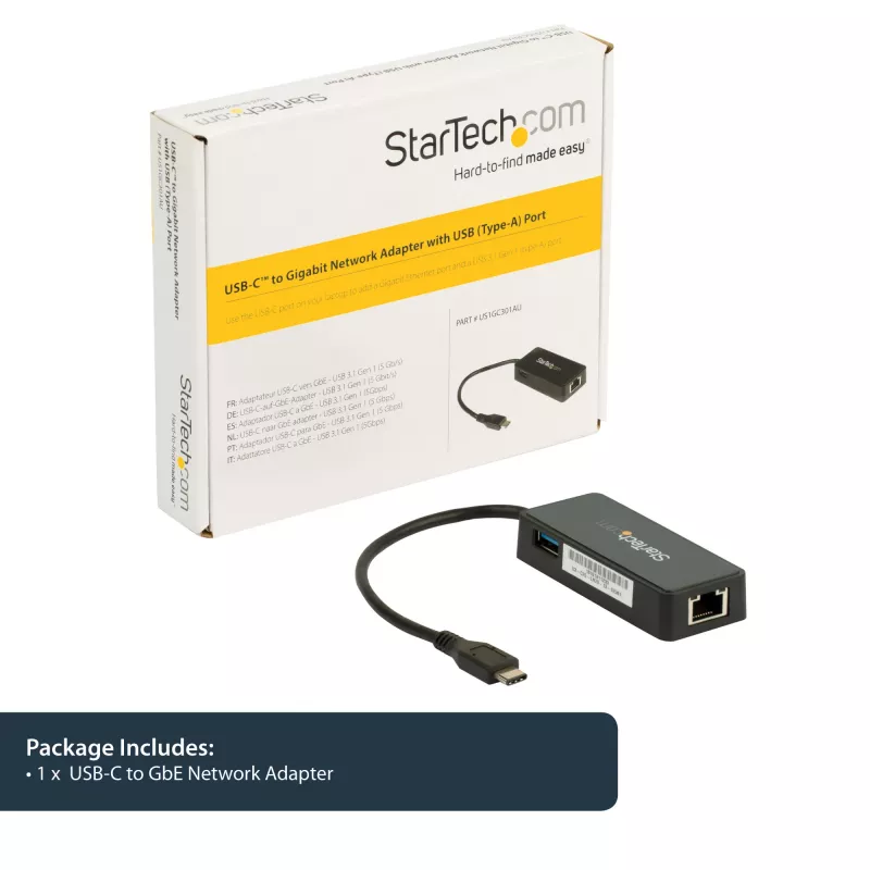 StarTech.com USB-C na Gigabit sieťový adaptér s dodatočným USB 3.0 portom