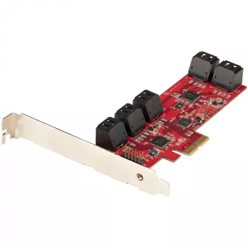 StarTech.com SATA PCIe karta - 10-portová PCIe SATA rozširujúca karta - 6 Gbit/s - Low-/Full-Profile - naskladané SATA konektory - ASM1062 Non-RAID - PCI Express na SATA konvertor/adaptér