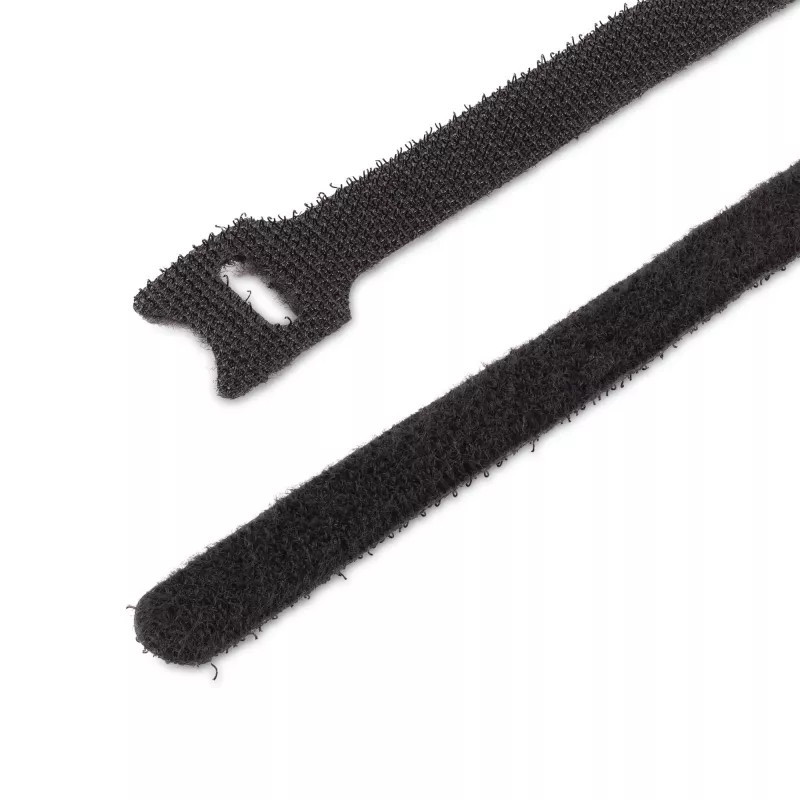 StarTech.com 6in suchý zips na káble – balenie 50 ks – čierna – opakovane použiteľné pásky na káble – nastaviteľné a flexibilné – organizér na káble/zväzok pre manažment káblov – viazače na drôty