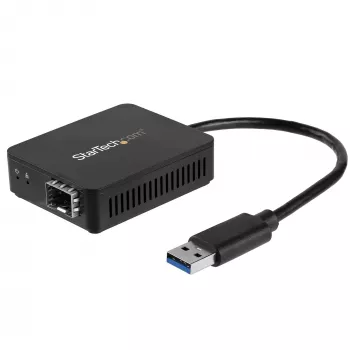 StarTech.com USB 3.0 na optický konvertor – Kompaktný USB na Open-SFP adaptér – USB na Gigabit sieťový adaptér – USB 3.0 optický adaptér, kompatibilný s multimódovým (MMF)/singlemódovým vláknom (SMF)