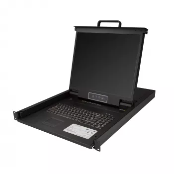 StarTech.com 8-portová racková KVM konzola s 1,8 m káblami – integrovaný KVM switch s 19-palcovým LCD monitorom – plne vybavená 1-HE-LCD-KV zásuvka – OSD KVM – odolná, 50 000 hodín MTBF – podpora USB + VGA