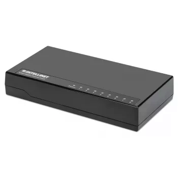 Intellinet 8-portový Gigabit Ethernet switch, desktop veľkosť, plast, IEEE 802.3az (Energy Efficient Ethernet), Čierna