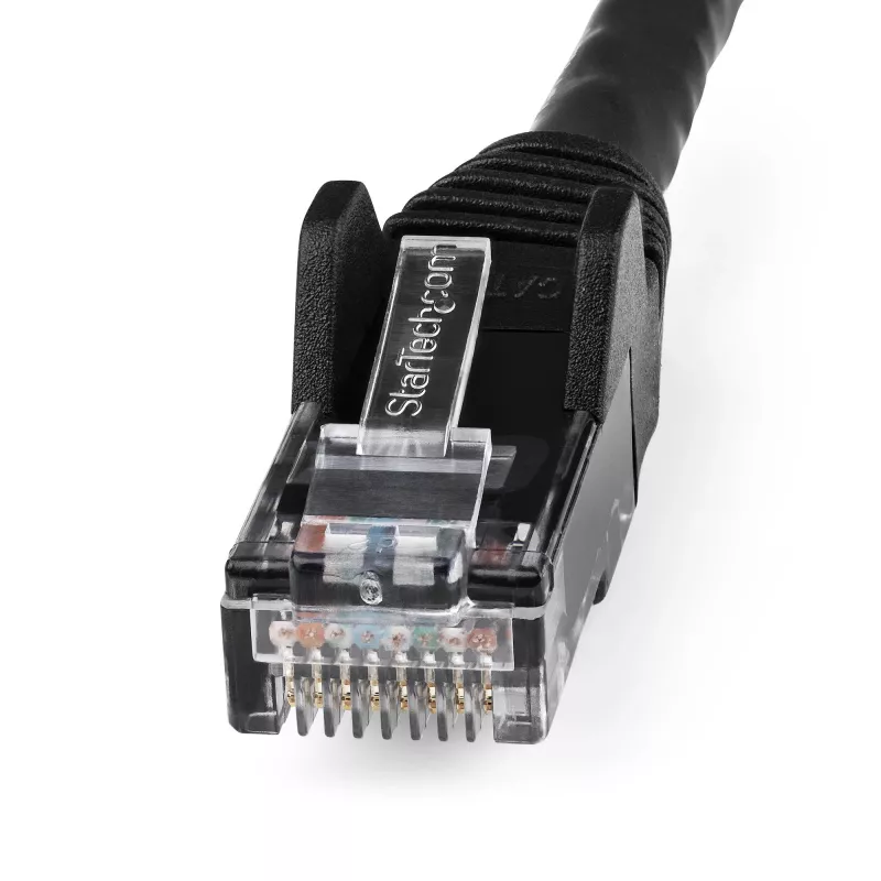 StarTech.com N6LPATCH50CMBK sieťový kábel Ethernet CAT6 50 cm, LSZH, 10 Gigabit, 650 MHz, 100 W PoE, RJ45 UTP, bez háčikov, overený ETL, 24AWG, čierny