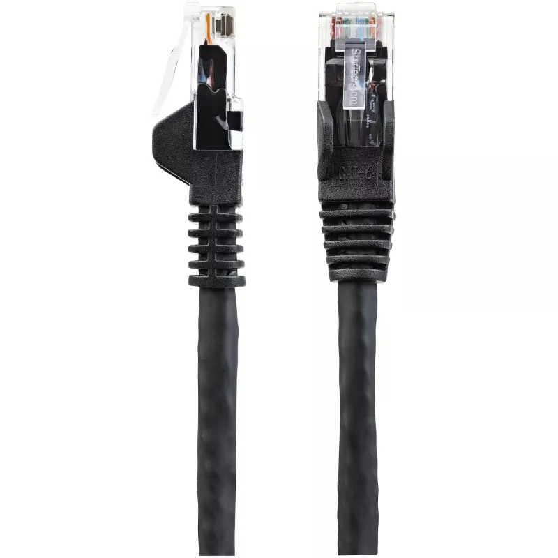 StarTech.com N6LPATCH50CMBK sieťový kábel Ethernet CAT6 50 cm, LSZH, 10 Gigabit, 650 MHz, 100 W PoE, RJ45 UTP, bez háčikov, overený ETL, 24AWG, čierny