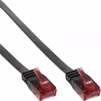 InLine plochý ultra-slim patch kábel U/UTP Cat.6 gigabitový čierny 3m