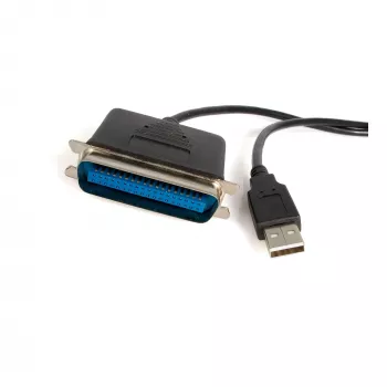 StarTech.com 6 ft USB na paralelný adaptér pre tlačiareň - M/M, čierna, Centronics, USB A, 1,9 m, konektor samec/konektor samec, USB A, Centronics 36