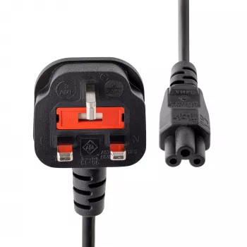 StarTech.com 1,8 m (6 ft) UK napájací kábel na notebook, BS 1363 na C5 (trojlístok), 2,5 A 250 V, 18 AWG, UK náhradný kábel na notebook, napájací kábel na tlačiareň, nabíjací kábel na notebook, napájací kábel na notebook