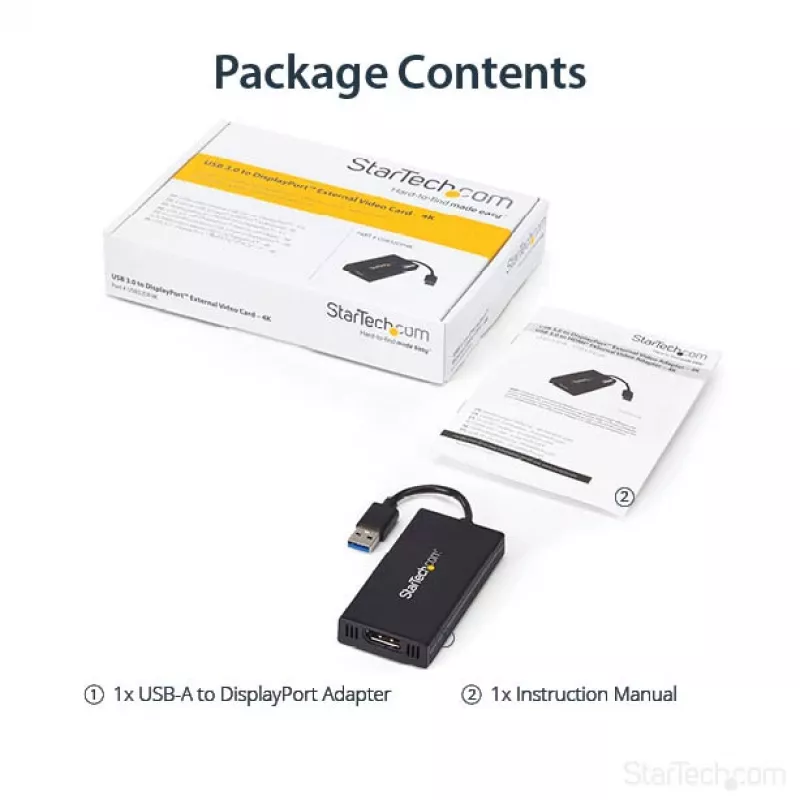 StarTech.com USB 3.0 na DisplayPort adaptér - DisplayLink certifikovaný - 4K 30Hz