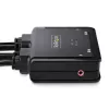 StarTech.com 2-portový hybridný USB-C DisplayPort káblový KVM switch, 4K 60Hz, kompaktný KVM switch s integrovanými 1,8 m USB-A/DisplayPort/audio a 1,2 m USB-C hostiteľskými káblami, napájaný zbernicou – diaľkový ovládač/hotkey prepínanie