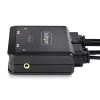 StarTech.com 2-portový hybridný USB-C DisplayPort káblový KVM switch, 4K 60Hz, kompaktný KVM switch s integrovanými 1,8 m USB-A/DisplayPort/audio a 1,2 m USB-C hostiteľskými káblami, napájaný zbernicou – diaľkový ovládač/hotkey prepínanie