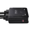 StarTech.com 2-portový USB-C káblový KVM switch, 4K 60Hz DisplayPort výstup, kompaktný KVM s integrovanými 1,2m USB Type-C/audio káblami, napájaný zbernicou - diaľkový ovládač/hotkey prepínanie