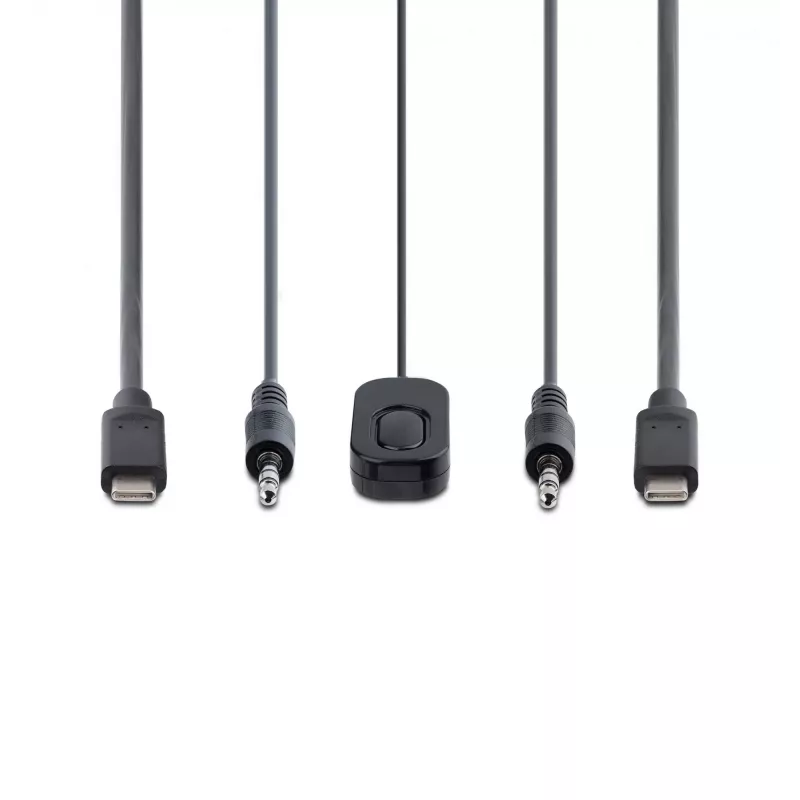 StarTech.com 2-portový USB-C káblový KVM switch, 4K 60Hz DisplayPort výstup, kompaktný KVM s integrovanými 1,2m USB Type-C/audio káblami, napájaný zbernicou - diaľkový ovládač/hotkey prepínanie