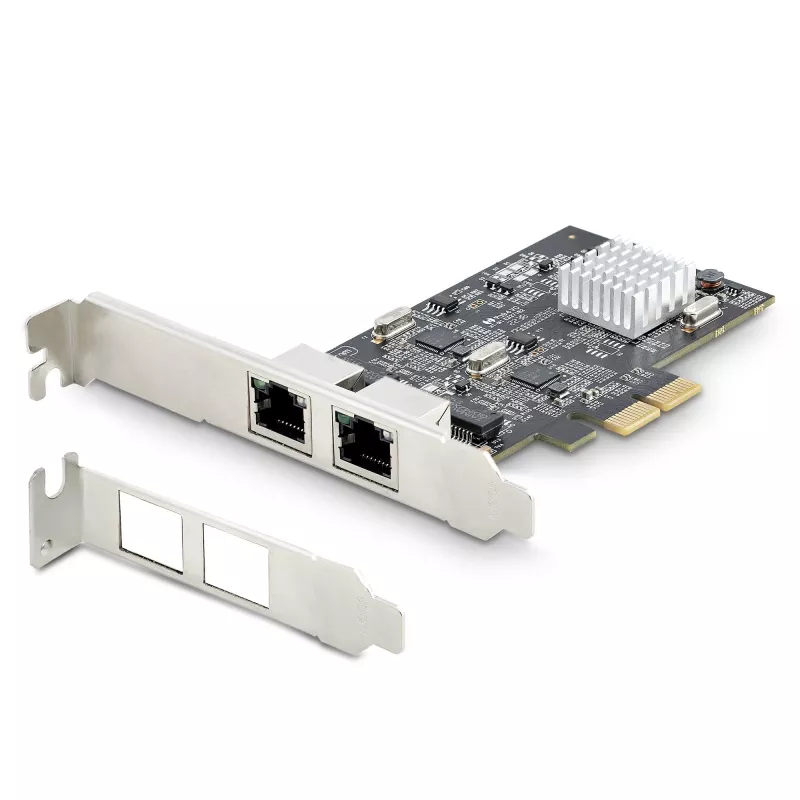 StarTech.com 2-portová 2.5Gbps NBASE-T PCIe sieťová karta, Intel I225-V, dvojportová počítačová sieťová karta, Multi-Gigabit NIC, PCI Express serverová LAN karta, desktopové Ethernet rozhranie
