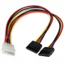 StarTech.com PYO2LP4SATA 12 in napájací Y adaptérový kábel LP4 na 2x SATA, Molex 4-pin (samec) na 2x SATA 15-pin (samica), 30 cm