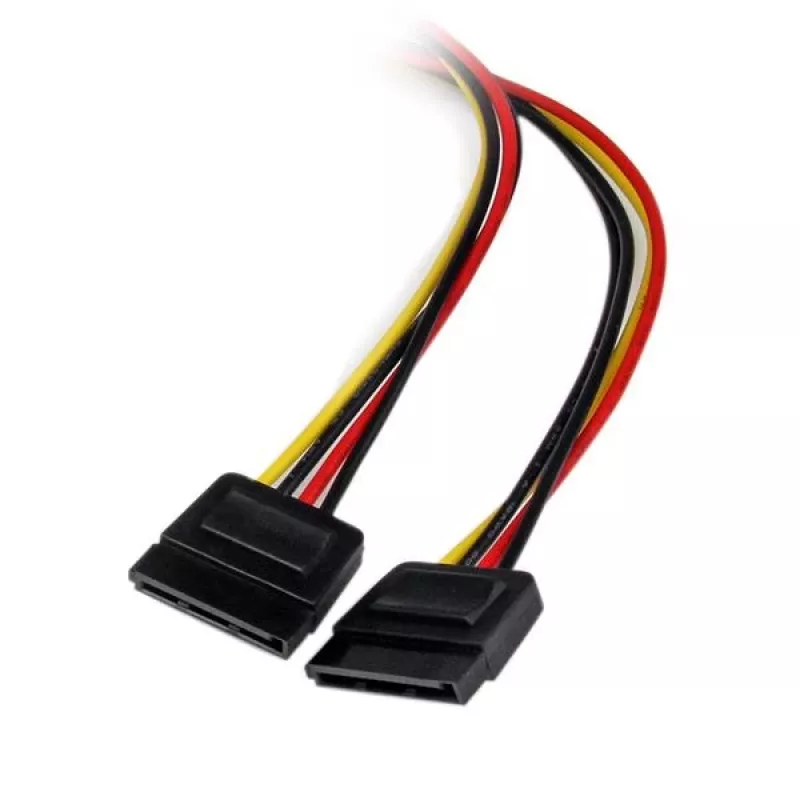 StarTech.com PYO2LP4SATA 12 in napájací Y adaptérový kábel LP4 na 2x SATA, Molex 4-pin (samec) na 2x SATA 15-pin (samica), 30 cm