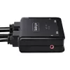 StarTech.com 2-portový hybridný USB-C HDMI káblový KVM switch, 4K 60Hz, kompaktný KVM s 6ft/1,8m USB-A/HDMI/audio a 4ft/1,2m USB-C integrovanými hostiteľskými káblami, napájaný zbernicou - diaľkový ovládač/hotkey prepínanie