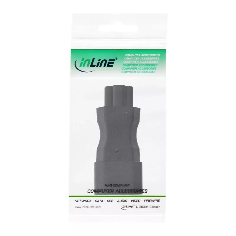 InLine napájací adaptér IEC 60320 C14 / C5, 3-pinový, IEC zariadenie / notebook