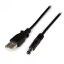 StarTech.com USB na 5,5 mm napájací kábel – typ N dutý konektor – 1 m, 1 m, USB A, dutý konektor typ N