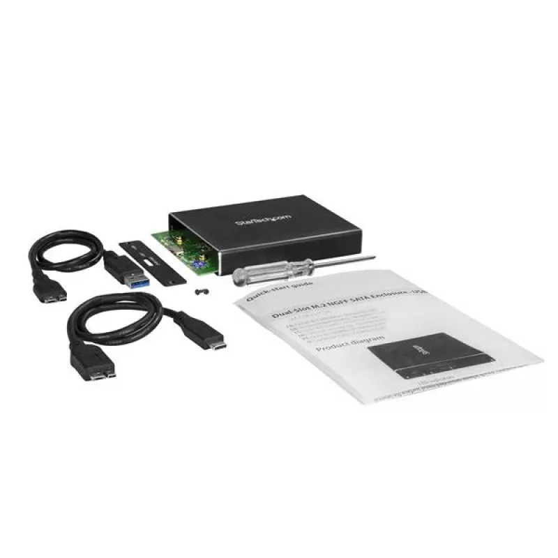StarTech.com dvojslotové puzdro na disky pre M.2 SATA SSD - USB 3.1 (10 Gbit/s) - RAID