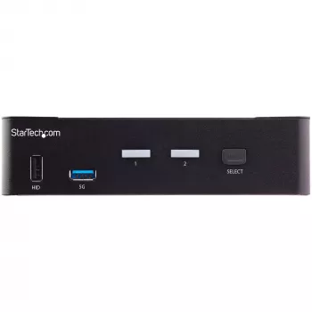 StarTech.com 2-portový HDMI KVM switch - jednomonitorový 4K 60Hz Ultra HD HDR - desktopový HDMI 2.0 KVM switch s 2-portovým USB 3.0 hubom (5 Gbit/s) a 4x USB 2.0 HID, audio - hotkey prepínanie - TAA