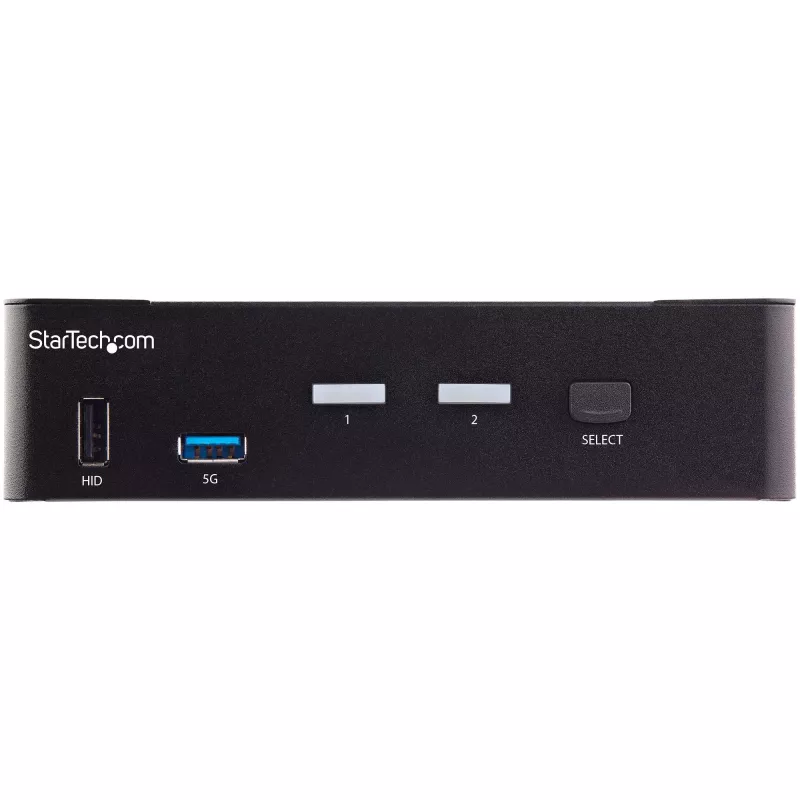 StarTech.com 2-portový HDMI KVM switch - jednomonitorový 4K 60Hz Ultra HD HDR - desktopový HDMI 2.0 KVM switch s 2-portovým USB 3.0 hubom (5 Gbit/s) a 4x USB 2.0 HID, audio - hotkey prepínanie - TAA