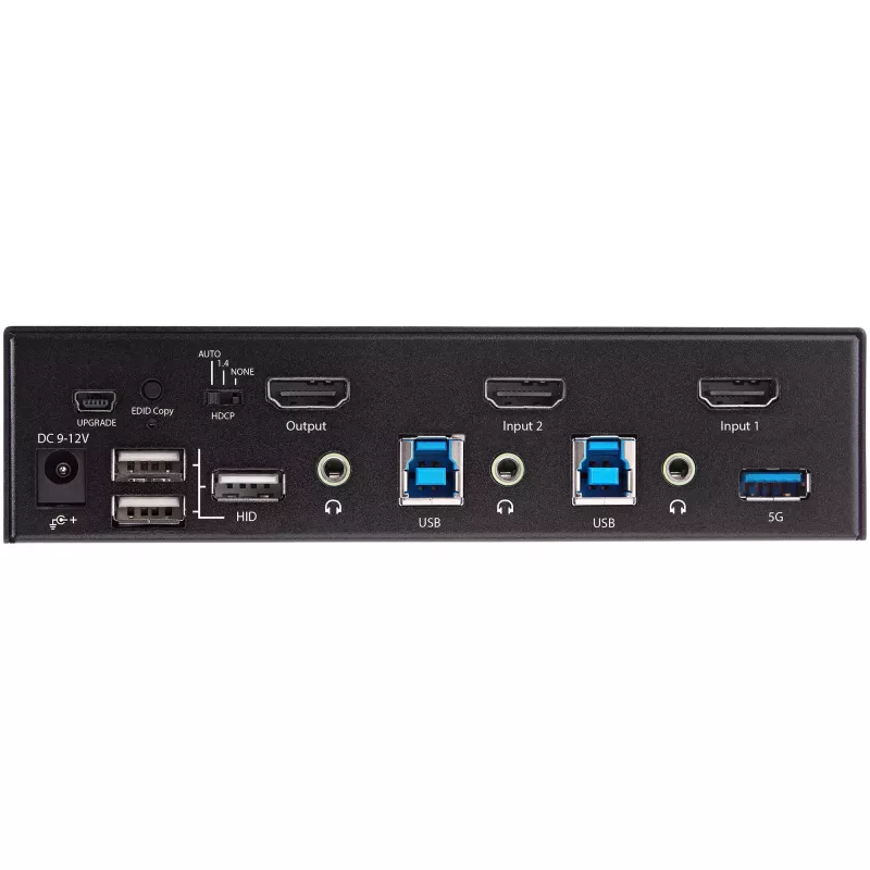 StarTech.com 2-portový HDMI KVM switch - jednomonitorový 4K 60Hz Ultra HD HDR - desktopový HDMI 2.0 KVM switch s 2-portovým USB 3.0 hubom (5 Gbit/s) a 4x USB 2.0 HID, audio - hotkey prepínanie - TAA