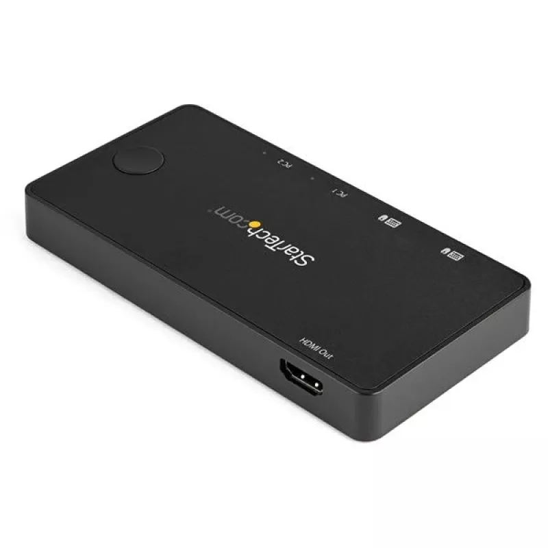 StarTech.com 2-portový USB-C KVM switch - 4K 60 Hz HDMI - kompaktný dvojportový UHD USB Type-C desktopový mini KVM switch s USB-C káblami - napájaný zbernicou - MacBook iPad Pro ThinkPad IdeaPad EliteBook