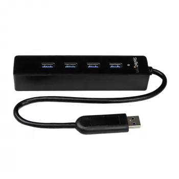 StarTech.com 4-portový prenosný SuperSpeed USB 3.0 hub s integrovaným káblom