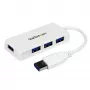 StarTech.com prenosný 4-portový SuperSpeed Mini USB 3.0 hub – biely