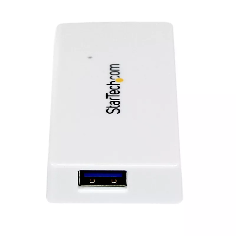 StarTech.com prenosný 4-portový SuperSpeed Mini USB 3.0 hub – biely