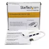 StarTech.com prenosný 4-portový SuperSpeed Mini USB 3.0 hub – biely
