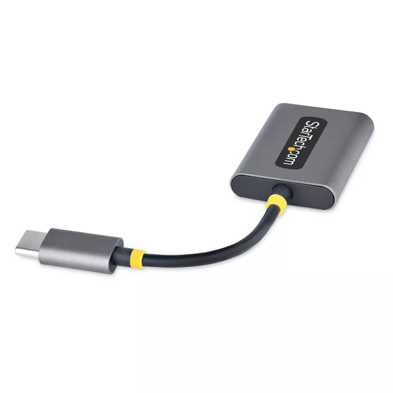 StarTech.com USB-C rozbočovač pre slúchadlá, USB Type-C adaptér pre dvojité headset s mikrofónovým vstupom, USB-C na 3,5-mm audio adaptér/slúchadlový dongle, USB-C na audio konektor samica/aux výstup, 24-bit DAC