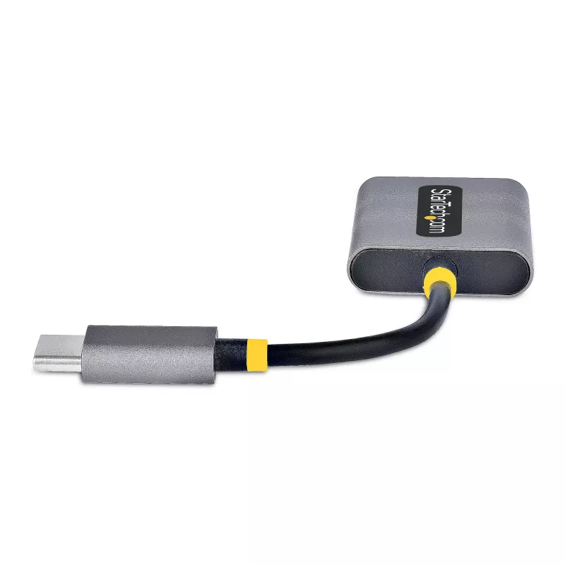 StarTech.com USB-C rozbočovač pre slúchadlá, USB Type-C adaptér pre dvojité headset s mikrofónovým vstupom, USB-C na 3,5-mm audio adaptér/slúchadlový dongle, USB-C na audio konektor samica/aux výstup, 24-bit DAC