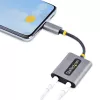 StarTech.com USB-C rozbočovač pre slúchadlá, USB Type-C adaptér pre dvojité headset s mikrofónovým vstupom, USB-C na 3,5-mm audio adaptér/slúchadlový dongle, USB-C na audio konektor samica/aux výstup, 24-bit DAC