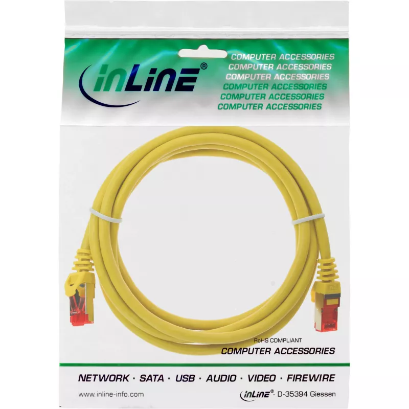 InLine patch kábel S/FTP PiMF Kat.6 250MHz PVC meď žltý 1m