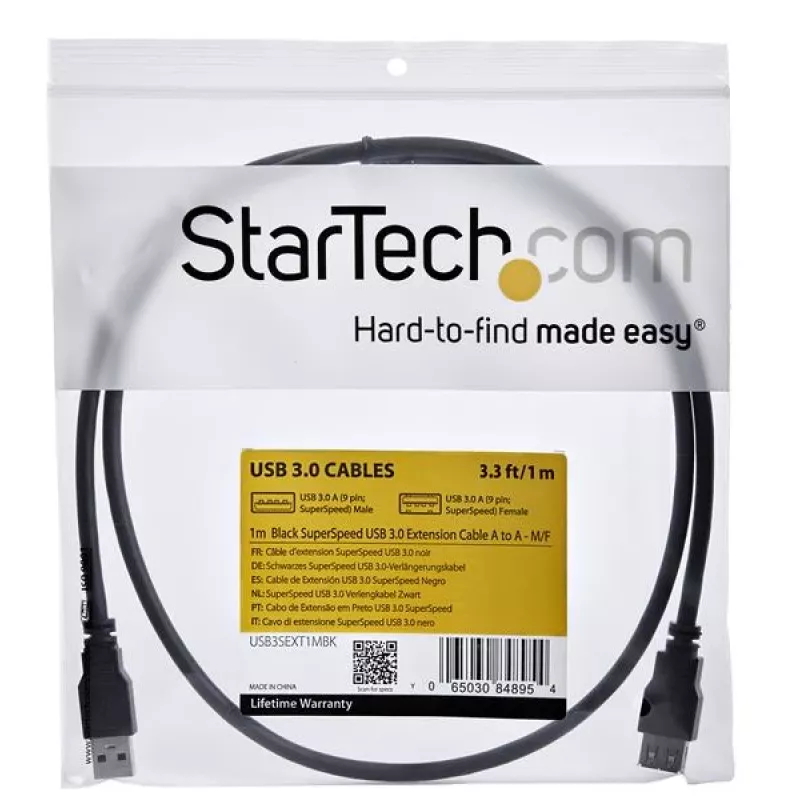 StarTech.com 1m čierny SuperSpeed USB 3.0 predlžovací kábel A na A - M/F