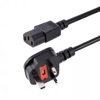 StarTech.com 10ft (3m) UK počítačový napájací kábel, 18AWG, BS 1363 na C13, 10A 250V, čierny náhradný AC napájací kábel, kábel chladiaceho zariadenia / UK napájací kábel, kábel PC napájacieho zdroja, TV/monitor napájací kábel