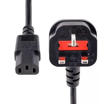 StarTech.com 10ft (3m) UK počítačový napájací kábel, 18AWG, BS 1363 na C13, 10A 250V, čierny náhradný AC napájací kábel, kábel chladiaceho zariadenia / UK napájací kábel, kábel PC napájacieho zdroja, TV/monitor napájací kábel