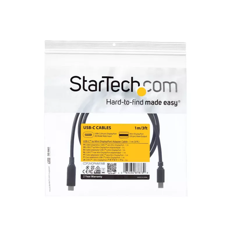StarTech.com USB-C na Mini DisplayPort kábel – 1 m (3,3 ft), 4K 60 Hz – čierny